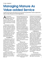 Managing Manure As Value-added Service