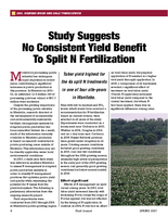 Study Suggests No Consistent Yield Benefit To Split N Fertilization