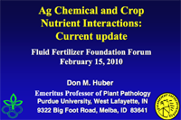 Ag Chemical and Crop Nutrient Interactions – Current Update