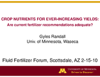Are Current Fertilizer Recommendations Adequate