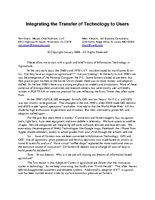 Integrating the Transfer of Technology to Users