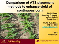 Comparison Of ATS Placement Methods to Enhance Yield of Continuous Corn