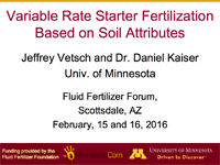 Variable Rate Starter Fertilization Based on Soil Attributes